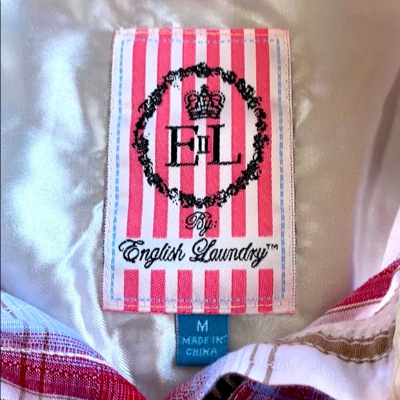 English laundry embroidered button down shirt sz M - Picture 6 of 14